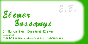 elemer bossanyi business card