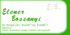 elemer bossanyi business card